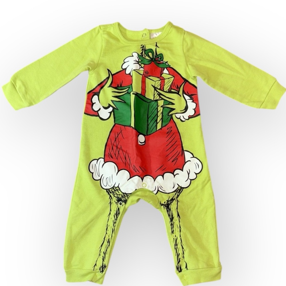 The Grinch infant newborn unisex Christmas one piece outfit